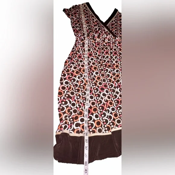 Women’s~STUDIO 1 Petite~Pink & Brown~Geometric Dress~SIZE 14P~EUC~SKU029 - Picture 12 of 12